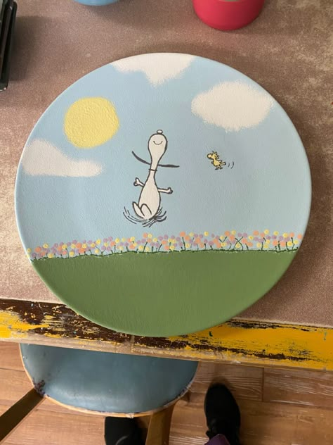 Ceramic Painting Animals, Snoopy Pottery Painting, Pottery Painting Animals, Crock A Doodle Pottery Ideas, Snoopy Pottery, Birthday Pottery, Pottery Paint Ideas, Crock A Doodle, Mug Painting Ideas