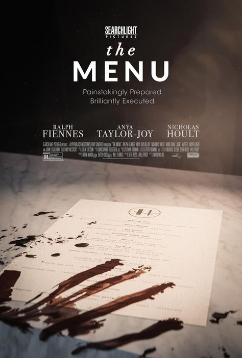 The Menu Poster Movie, A24 Films Movie Posters, The Menu Movie Poster, The Menu Poster, The Menu Movie, Temple Run, Minimalist Restaurant, Film Theory, Mystery Film