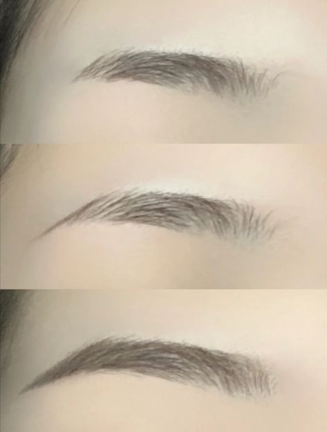 Cejas Aesthetic, Douyin Eyebrows Tutorial, Soft Eyebrows Korean, Eyebrow Korean Style, How To Do Korean Eyebrows, Korean Straight Eyebrows Tutorials, Asian Eyebrows, Korean Eyebrows, Eye Makeup Guide