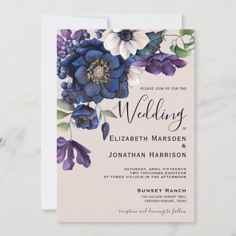 Wedding invitations royal blue