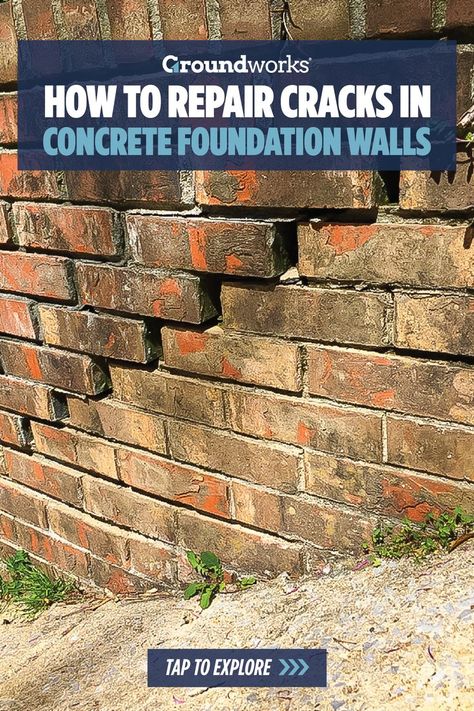 Cracks In Concrete, Repair Cracked Concrete, Cracked Concrete, Concrete Foundation, House Maintenance, Cinder Block Walls, House Repair, Construction Repair, Cedar Posts