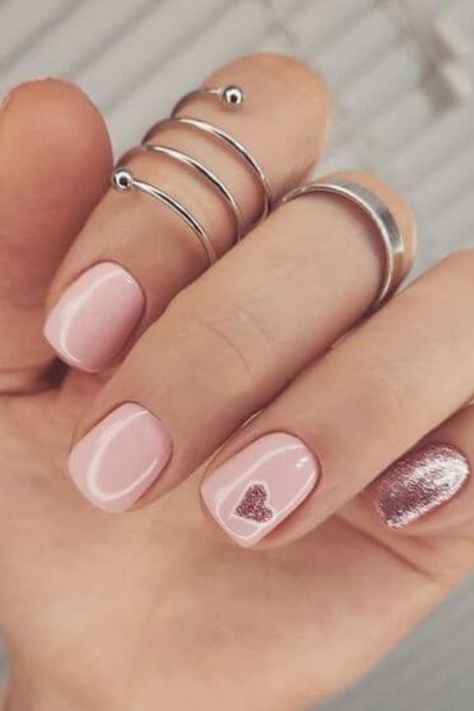 17 Fascinating Pink Gel Nails For Dreamy Ladies Gel Nails Neutral Colors Classy, Powder Dipped Nails Valentines Day, Cute Valentines Nails Short Square, Simple Manicure For Short Nails, February Nails 2024, Valentines Gel Nails Ideas, February Nails 2023, Short Work Nails, Short Valentines Day Nails