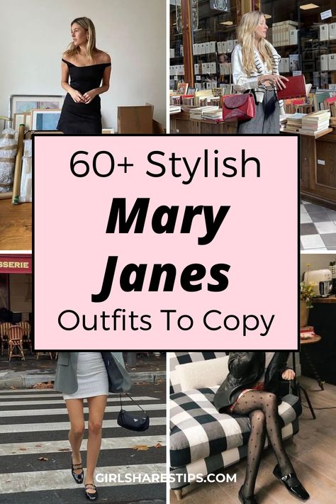 Step up your shoe game with these 60 stylish Mary Jane shoes outfit ideas that will make you the envy of fashionistas everywhere. From casual to formal, there's a perfect look for every occasion. | Mary Jane shoes outfit | Mary Janes outfit | Mary Jane shoes street style | platform Mary Janes outfit | Mary Jane shoes outfit jeans | outfits with Mary Janes | Mary Jane outfit ideas | Mary Jane shoes outfit Dr Martens | how to wear mary jane shoes outfit | mary jane shoes outfit dress Black And White Mary Janes Outfit, Dress With Mary Janes Outfit, Sling Back Mary Jane Outfit, Maryjane Shoe Outfit Skirt, Work Outfits With Mary Janes, Patent Leather Mary Janes Outfit, Black Mary Janes Outfit Aesthetic, Skirt With Mary Jane Shoes, Mary Janes Street Style