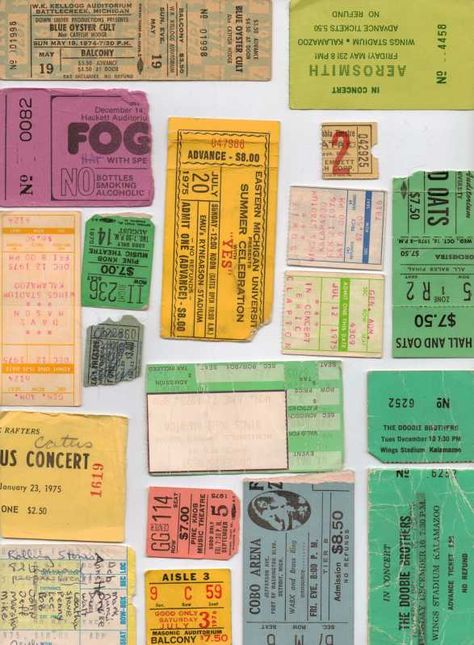 Holy moly, look at those prices! Not my tix, they were scanned by the son of the woman who got to see these shows. Found via Reddit http://www.reddit.com/r/Music/comments/so5zb/all_of_my_moms_concert_ticket_stubs_from_the_70s/ Music Tickets, Penguin Books Covers, Blue Oyster Cult, Vintage Ticket, Screen Art, Concert Ticket, Promo Poster, Vision Board Affirmations, Ticket Stubs