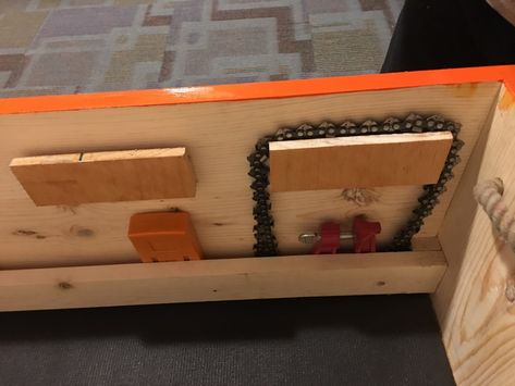 Chainsaw storage box chain storage Diy Chainsaw Storage, Chainsaw Box Diy, Chainsaw Box Storage, Chainsaw Storage Ideas, Chainsaw Storage, Chainsaw Storage Box Diy, Stihl Tools Storage, Chainsaw Chain Storage, Log Holder For Chainsaw