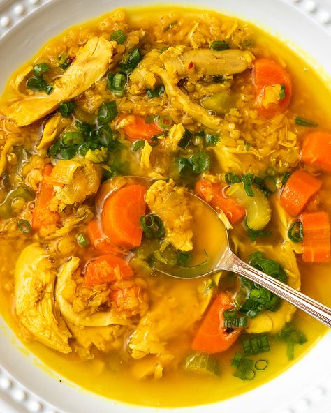 Turmeric Chicken Soup Tumeric Chicken Soup, Turmeric Chicken Soup, Turmeric Chicken, Tried And True Recipes, Chowder Soup, Turmeric Recipes, Artisan Bread Recipes, Leek Soup, Medicine Ball