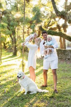 Family With Golden Retriever, Family Photos With Dogs And Toddler, Golden Retriever Family Photo, Coco Picture, Golden Retriever Family, Baby And Dog, Fam Pics, Coral Gables Florida, Cute Family Photos