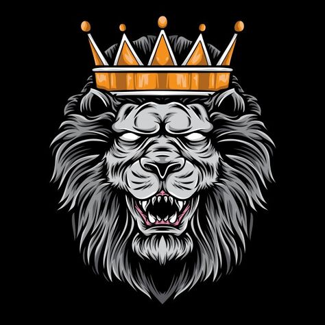 Lion king head illustration Premium Vect... | Premium Vector #Freepik #vector #nature #character #cartoon #animal Facebook Cover Photos Hd, Lion Head Logo, Head Illustration, Geometric Lion, Lion King Pictures, Lion Head Tattoos, Graffiti Wallpaper Iphone, Logo Banner, Image Swag