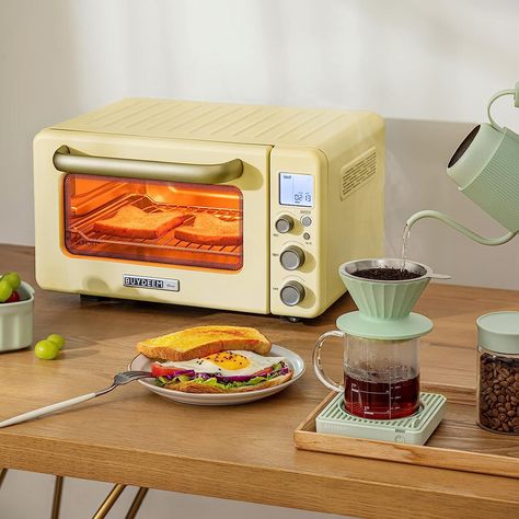 BUYDEEM T103 Multifunction Toaster Oven, No Pre-Heat Needed, 11QT 7-in-1 Mini Smart Digital Toaster Oven with Grill Rack and Baking Tray, 1600W (Mellow Yellow) Cute Toaster, Cute Toaster Oven, Portable Toaster Oven, Yellow Toaster, Retro Toaster Oven, Mini Toaster, Smag Toaster, Smeg Toaster Everythingkitchens.com, Grill Rack