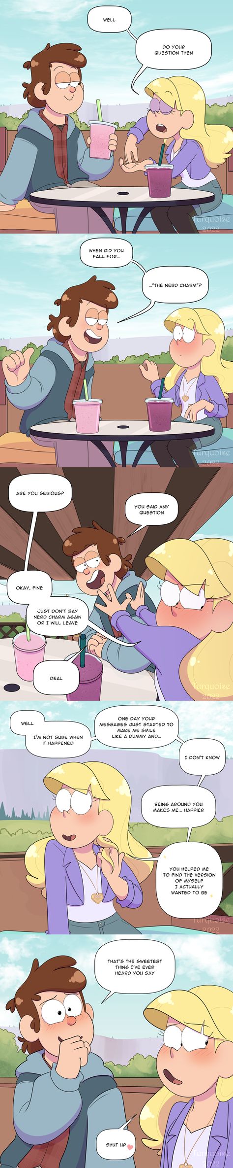 Dipper And Pacifica, Disney Mignon, Gravity Falls Dipper, Fall Memes, Gravity Falls Funny, Desenhos Gravity Falls, Gravity Falls Au, Gravity Falls Fan Art, Gravity Falls Comics