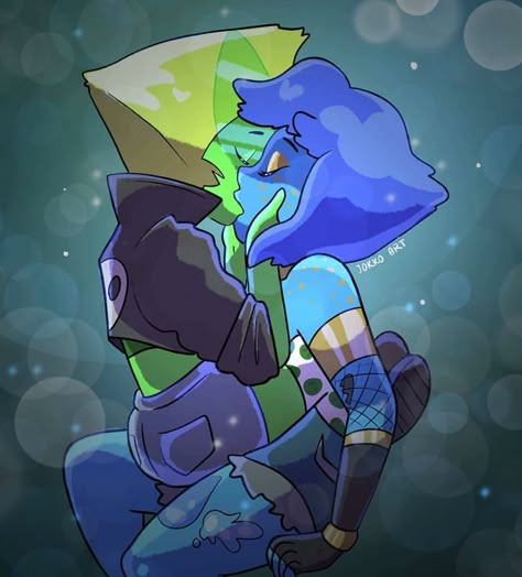 Lapidot Kiss, Steven Universe Lapidot, Steven Universe Ships, Steven Universe Lapis, Steven Universe Wallpaper, Lapis And Peridot, Peridot Steven Universe, Steven Universe Funny, Steven Universe Comic