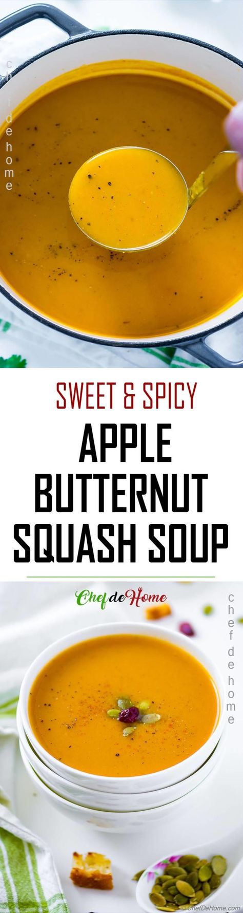 Apple Butternut Squash Soup, Squash Soup With Apple, Clean Eating Soup Recipes, Fall Favorites Recipes, Granny Smith Apple, Roasted Butternut Squash Soup, Comfort Soup, Delicious Breakfast Recipes, Butternut Squash Soup