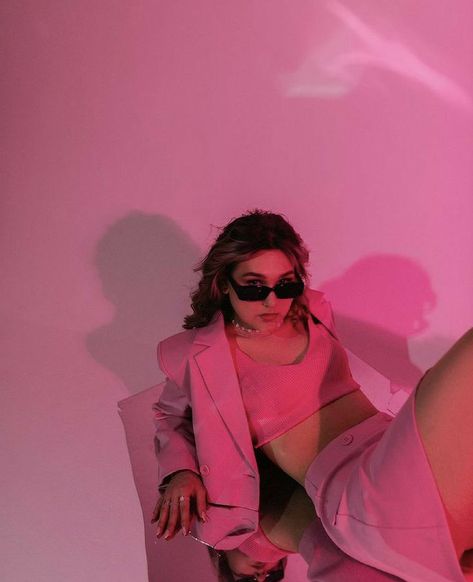 Pink Neon Photoshoot, Pink Photoshoot Aesthetic, Neon Photoshoot, Debut Photoshoot, Valentine Photo Shoot, Studio Photography Poses, Fun Photoshoot, Photoshoot Themes, Studio Photoshoot