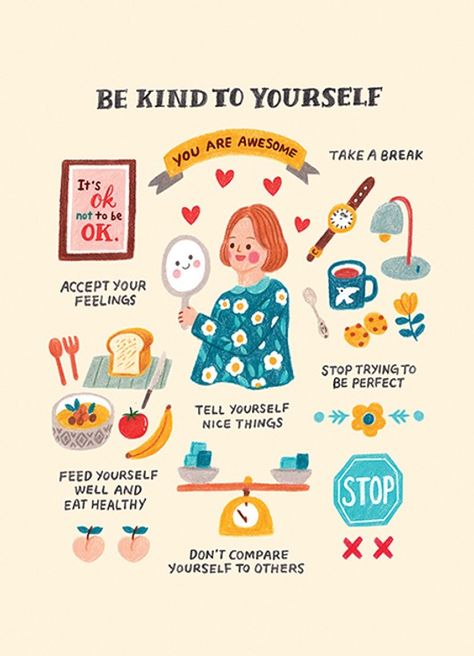 Be Kind To Yourself | Coloured pencils I Will, 귀여운 음식 그림, Journal Idea, Water Benefits, All Of, Color Pen, Self Care Bullet Journal, Rice Water, Vie Motivation