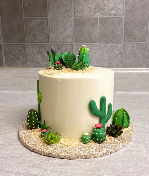 Cactus Cake Design, Cactus Cake Ideas, Cactus Birthday Cake, Plant Cakes, Nature Cake, Disney Themed Cakes, Novelty Cake, Succulent Cake, Cactus Cake