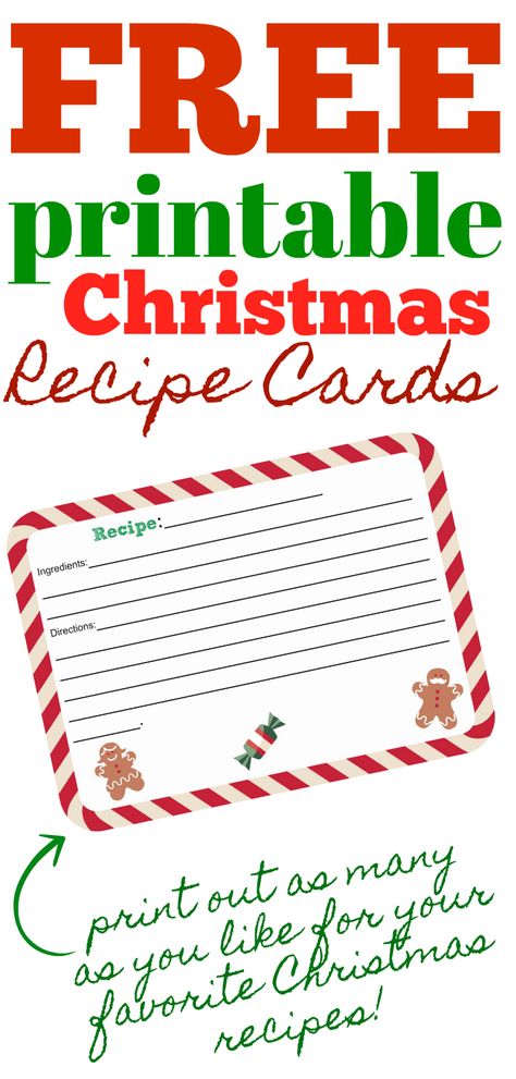 free printable Christmas recipe cards Christmas Card Recipe Exchange, Free Cooking Printables, Christmas Recipe Cards Printable Free Editable, Christmas Cookie Printables Free, Free Recipe Cards Printable, Free Printable Recipe Pages, Free Recipe Template, Christmas Recipe Book, Holiday Recipe Card