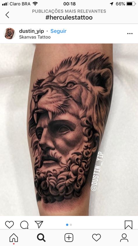 Hercules And Lion Tattoo, Hercules With Lion Head, Hercules Lion Tattoo, Heracles Tattoo, Hercules Tattoo Mythology, Hercules Tattoo Design, Calf Sleeve Tattoo, Hercules Tattoo, Bald Eagle Tattoos