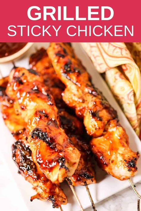 Grilled Chicken Breast Marinade, Kebab Marinade, Kabob Marinade, Chicken Breast Marinade, Grilled Chicken Kabobs, Chicken On A Stick, Grilled Chicken Skewers, Grilled Chicken Breast, Sticky Chicken