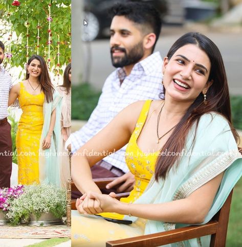 Miheeka Bajaj, Samantha Ruth Prabhu, Rana Daggubati, Samantha Ruth, Yellow Fits, Engagement Ceremony, Fitted Suit, The Outfit, Photo Credit