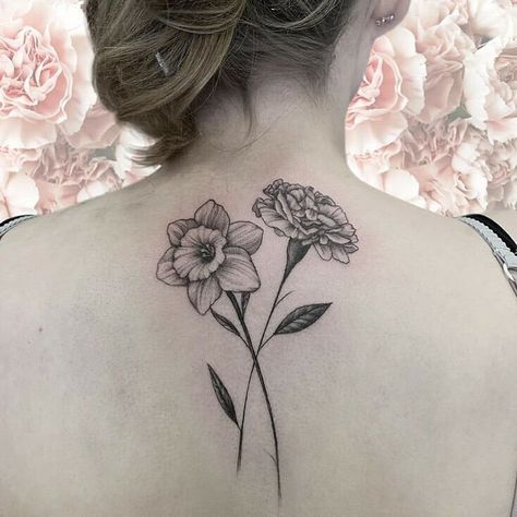 Realism Daffodil Tattoo, Marigold And Narcissus Tattoo, Marigold And Daffodil Flower Tattoo, Carnation And Daffodil Flower Tattoo, Carnation And Narcissus Tattoo, Black And White Daffodil Tattoo, Daffodil And Carnation Tattoo, Daffodil Tattoo Black And White, Daffodil Poppy Tattoo