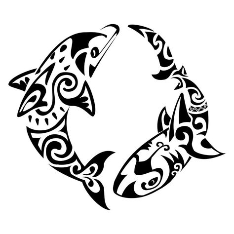 Tattoo Maori Perna, Pisces Tattoo Designs, Dolphin Tattoo, Protection Tattoo, Dolphins Tattoo, Maori Tattoos, Pisces Tattoos, Marquesan Tattoos, Maori Tattoo Designs