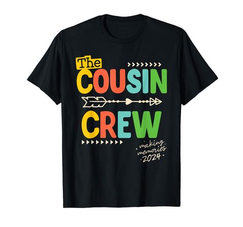 PRICES MAY VARY. Cousin Crew 2024 Shirt, Camping Picnic on the mountain. Summer Vacation Family matching group apparel for all cousins having fun at a family reunion. Family reunion 2024 Clothing on summer or family summer vacation trip. Fun and great matching tee with your cousins. Lightweight, Classic fit, Double-needle sleeve and bottom hem Crazy Cousin Crew, Crazy Cousins, Family Summer Vacation, Cousin Birthday, Reunion Shirts, Cousin Crew, Family Summer, Matching Design, Matching Tees