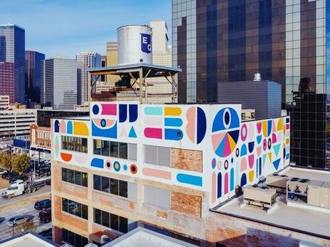 East Quarter, 2019 — Kyle Steed Dallas Murals, Work Questions, Dallas City, Illustration Lettering, Complex Magazine, Window Detail, Downtown Dallas, Illustrated Map, Window Painting