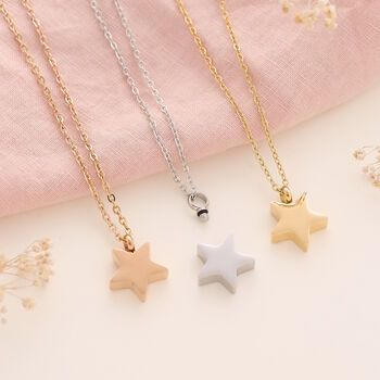 Our star shaped pet cremation urn necklace is a heartfelt tribute to your beloved pet.Featuring an elegant star design, this pendant includes a discreet compartment to hold your pet's ashes, allowing you to keep their memory close to your heart every day.
Our pet cremation jewellery makes a heartfelt pet memorial gift, offering a beautiful way to keep the memory of a beloved pet close
Our range of ashes jewellery is self-fill which means you keep hold of ashes so you never need to send them to us.
The necklace urn opening is located at the top for ease of use, a filling kit and instructions are included for simple and secure filling..Our memorial jewellery is made from hardwearing stainless steel and you can pick from different plated finishes to make each urn necklace unique.nullMeasuring Pet Ashes, Urn Necklace, Ashes Jewelry, Urn Necklaces, Pet Memorial Gifts, Necklace Unique, Star Design, Memorial Jewelry, Pet Memorial