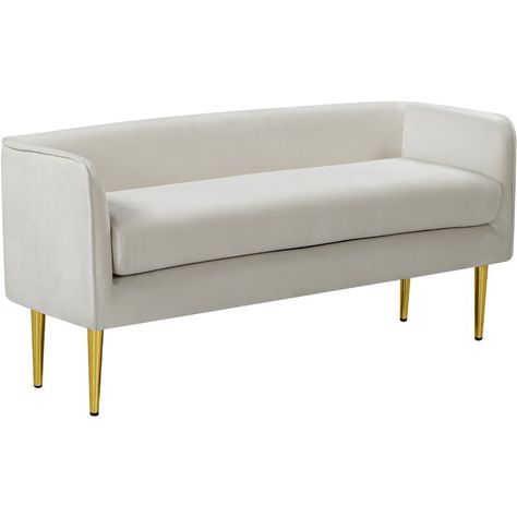 Everly Quinn Manuel Upholstered Bench & Reviews | Wayfair Velvet Bench, Bench Set, Pillow Top Mattress, Bedroom Bench, Meridian Furniture, Upholstered Storage, Upholstered Bench, Upholstered Platform Bed, Beautiful Bedding