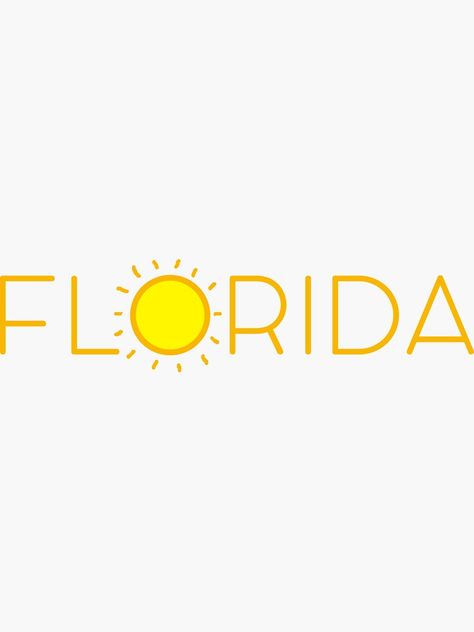 "Florida. . .the sunshine state - sunny Florida. . ." Stickers by smooshfaceutd | Redbubble Sun Drawings, Florida Stickers, Sun Drawing, Sunshine State, The Sunshine, Sticker Design, Sunnies, Print On Demand, Florida