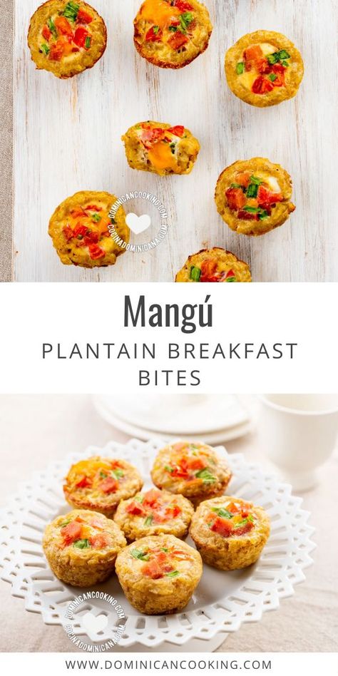 Based on our most popular breakfast dish, we've made these cute Mangú (Plantain) Breakfast Bites, perfect to serve at a buffet. I love them! #mangu #breakfast #plantain #breakafastbites #dominicanrecipe #dominicancooking #simplebyclara @SimpleByClara | dominicancooking.com Plantain Breakfast Recipes, Dominican Brunch Ideas, Plantain Breakfast, Dominican Breakfast, Dominican Cooking, Latino Food, Dominican Food, Breakfast Bites, Brunch Ideas