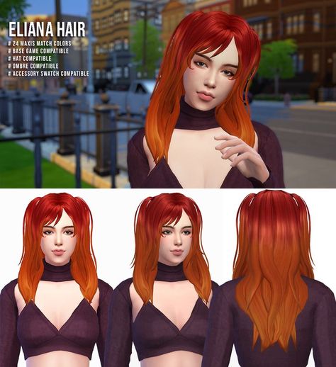 Eliana sims 4 cc hair Sims 4 Cc Hair, Split Dye, Cc Hair, Download Hair, Match Colors, Sims4 Cc, Cc Finds, Sims 4 Cc, Sims 4 Custom Content