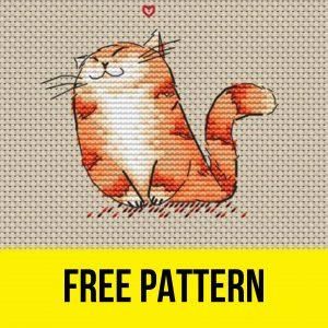 Cat In Love, Free Cross Stitch Pattern, Free Cross Stitch Patterns, Cat Cross Stitches, Unique Cross Stitch, Cross Stitch Tutorial, Blackwork Embroidery, A Cute Cat, Cat Cross Stitch Pattern