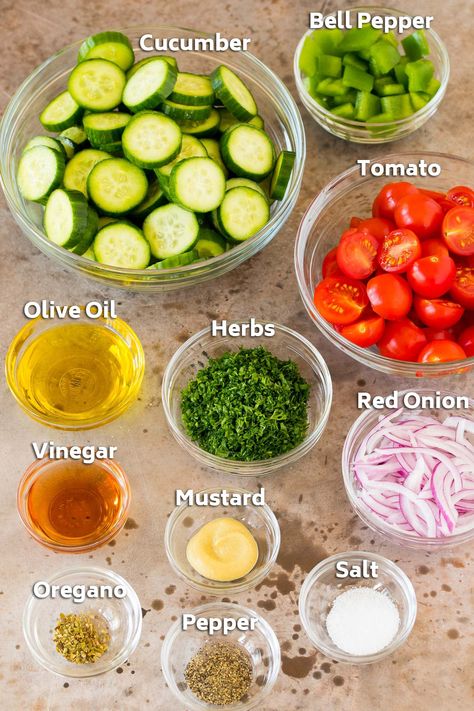 This cucumber tomato salad is full of fresh sliced cucumbers, cherry tomatoes, red onion and green peppers, all tossed in an herb dressing. The perfect light and refreshing side dish for any summer meal! Cucumber Tomato Cilantro Salad, Chopped Cucumber Tomato Salad, Cherry Tomato And Cucumber Salad, Cucumber Cherry Tomato Salad, Tik Tok Cucumber Pepper Salad, Cherry Tomato Recipes Salad, Cherry Tomatoes Recipes Salad, Best Tomato Salad Recipe, Cucumber Pepper Salad