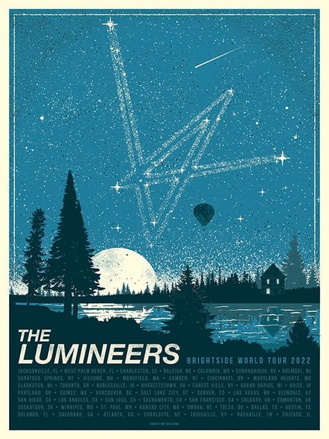 The Lumineers Brightside, Lumineers Brightside, Beach Wall Collage, Dorm Wall Art, Dorm Art, The Lumineers, Tour Poster, Dorm Posters, Tour Posters