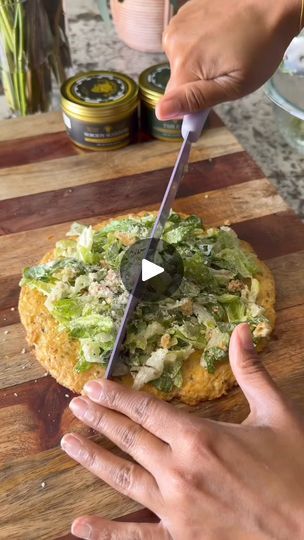 15K views · 49 reactions | Thanks Social Sami!! Follow her for more recipes!  If you like low carb recipes… this one is for you ✔️ My newest lunch obsession…   Chicken Crusted Caesar Salad 🥬🥬  Crust Recipe: (1) 10oz can of canned chicken 1/4 cup of Parmesan cheese  1 egg Seasoning to taste (S&P, Italian herb)  Bake 400° for about 40 minutes Add Caesar salad on top  Super easy, low-carb/ keto friendly & I really thought it was delicious! Also considering the grocery prices currently this is pretty cost-effective.   #chickencaesarsalad #chickenpizzas #chickenpizzacrusts #caesarsaladpizzas #caesarsalads #chickencrustpizzas #ketolunch #lowcarb | Deirdre Daniels | Social Sami · Original audio Egg Seasoning, Caesar Salad Pizza, Salad Pizza, Chicken Crust Pizza, Chicken Caesar, Chicken Caesar Salad, Crusted Chicken, Chicken Pizza, Keto Cookbook