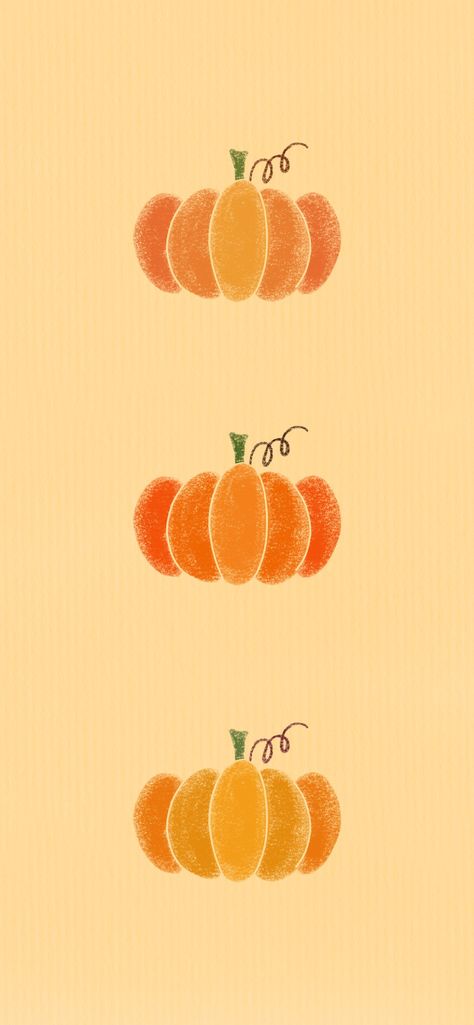 A cute pumpkin smart phone wallpaper just in time for fall! The pumpkins have a crayon-like texture and the background is a pastel-like texture.  It's a simple design for the perfect fall aesthetic. The colors are warm, and the design is simple for a great halloween phone wallpaper option. Fall Inspired Phone Wallpaper, Glitter Fall Wallpaper, Fall Theme Wallpaper Iphone, Minimalist Halloween Wallpaper, Preppy Fall Wallpaper Iphone, Cute Thanksgiving Wallpaper Iphone, Fall Themed Wallpapers, Fall Computer Wallpaper, Fall Pumpkin Wallpaper