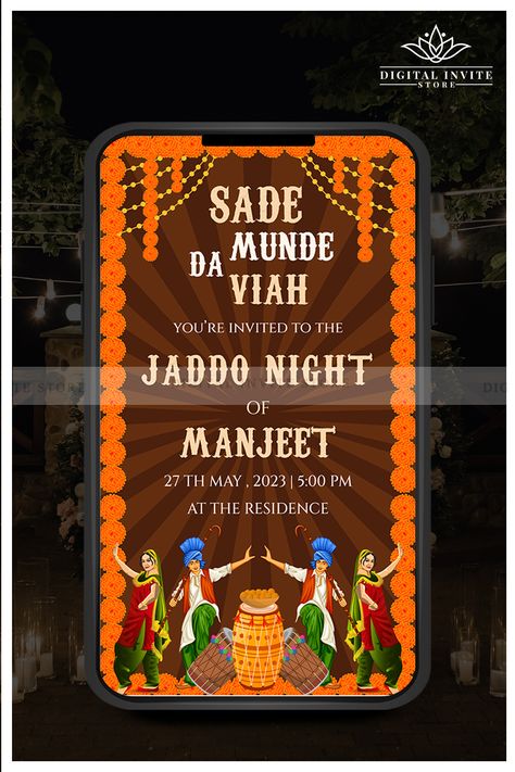 This Electronic Jago party Sikh invitations template download is one, that you can easily play around with to match your Jaggo Night decor & theme.
We hope to make your traditional Jaggo Party invites or Punjabi invitations function a memorable one! Dhol Night Invite, Jaggo Invitation Cards, Punjabi Night, Indian Truck Art, Unique Wedding Save The Dates, Indian Truck, Bride To Be Decorations, House Warming Invitations, Party Names