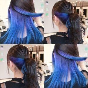 Which Under Hair Dye Will Suit You? | Alternative Galaxy Under Hair Dye, Under Hair Color, Hidden Hair Color, Underlights Hair, Split Dyed Hair, Hair Color Underneath, Peekaboo Hair, Hair Color Streaks, Purple Highlights