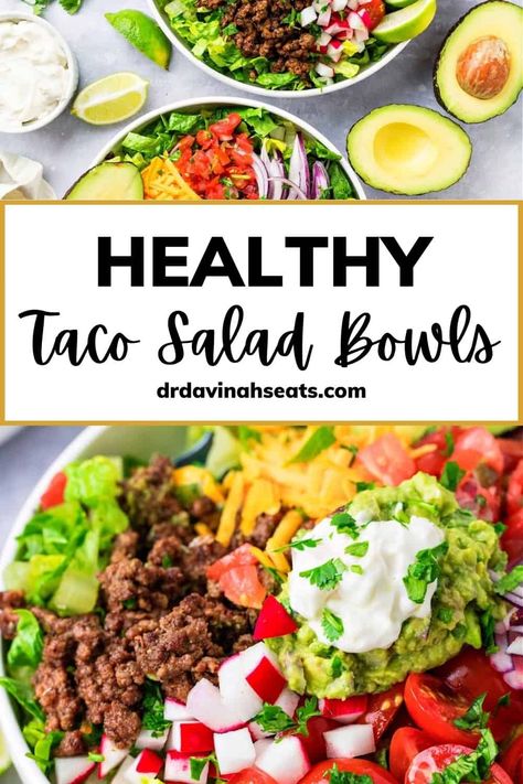 Taco Bell Taco Salad, Taco Bell Taco, Low Carb Taco Salad, Salsa Homemade, Healthy Taco Salad, Easy Taco Salad Recipe, Taco Salad Ingredients, Salad Bowl Recipes, Taco Bowl Recipe