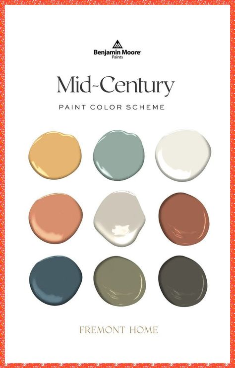 Color Palette 2022, Mid Century Modern Color Palette, Mid Century Modern Colors, House Color Palettes, Mid Century Modern Home, Bongos, Modern Color Palette, Mid Century Modern Interiors, Paint Colors For Home