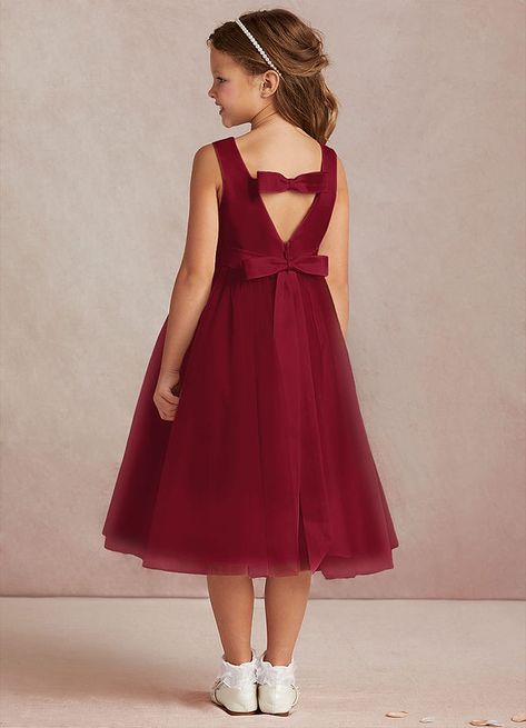 Maroon Flower Girl Dress, Burgundy Flower Girl Dress, Black Flower Girl Dress, Tea Length Flower Girl Dress, Tea Length Tulle, Tea Length Skirt, Satin Tulle, Flower Girl Dresses Tulle, Burgundy Flowers