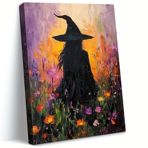 Faster shipping. Better service Painting Scary, Witchy Room Aesthetic, Witch Painting, Witchy Room, Halloween Room Decor, Flower Canvas Wall Art, Make Halloween, Halloween Wall Decor, Form Art