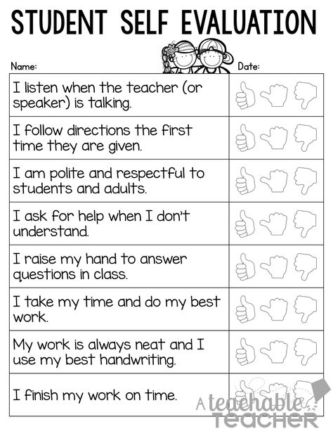 Parent-Teacher Conference Tips and Freebies Linky Party Student Self Evaluation, Parent Teacher Conference Forms, Self Evaluation, Conference Forms, Student Self Assessment, Student Assessment, Teacher Conferences, Parent Teacher Conferences, Classroom Behavior