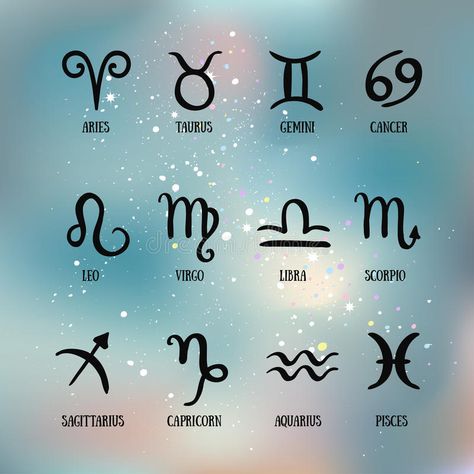 Zodiac Signs. Set Of Simple Zodiac With Captions . Zodiac Symbols Stock Vector - Illustration of symbols, graphic: 68782624 Scorpio Zodiac Tattoos, Rosen Tattoo Frau, Zodiac Sign Designs, Sagittarius Tattoo, Zodiac Signs Symbols, Pisces Tattoos, Zodiac Sign Tattoos, Zodiac Tattoos, Rosen Tattoo