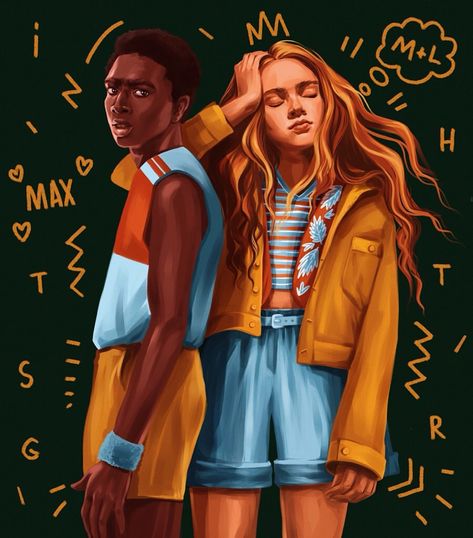 Stranger Things Lucas and Max by imagine_polli, Season 3, Caleb McLaughlin, Sadie Sink, fanart, fan art Lucas And Max Stranger Things Fanart, Lucas X Max Fanart, Stranger Things Lumax Fanart, Max Fanart Stranger Things, Stranger Things Max Fanart, Max And Lucas Fanart, Lucas And Max Stranger Things, Max E Lucas, Max X Lucas