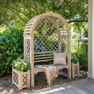 Trellis With Bench, Outdoor Nook, Park Hill Collection, Planter Trellis, Park Hill, Cozy Outdoor, Garden Trellis, Cozy Nook, Antique Farmhouse