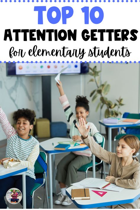 Are you even a teacher if you don’t know a lot of attention getters for kids? Today, I’m sharing my favorite attention getters for teachers to use in their elementary classroom. This classroom management strategy is essential to make your classroom run smoothly. You will find my top 10 elementary attention getters that your students will quickly learn. I have also included some great teacher tips on classroom management ideas for the early elementary classroom. Elementary Attention Getters, Classroom Attention Getters, Class Attention Getters, Attention Getters For Teachers, Songs For Teachers, Attention Getters, Emotional Books, Classroom Routines And Procedures, Classroom Management Elementary