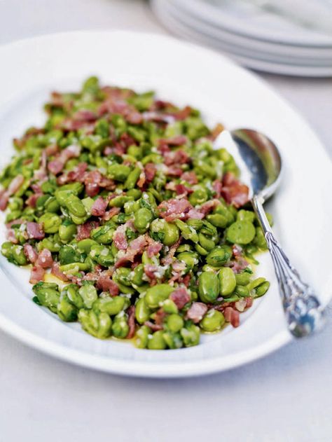 This warm broad bean and bacon salad recipe is great served with hunks of fresh crusty white bread. Crusty White Bread, Broad Bean Recipes, Feijoada Recipe, Maltese Food, Broad Beans, Bacon Salad, Broad Bean, Delicious Magazine, Bacon Recipes