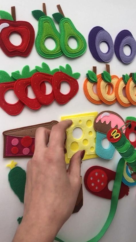 The very hungry caterpillar in 2022 | Hungry caterpillar party, Diy busy books, Felt diy Hungry Caterpillar Classroom, Hungry Caterpillar Craft, Diy Busy Books, Hungry Caterpillar Activities, Fruit Costumes, Caterpillar Party, Felt Fruit, Diy Montessori, Hungry Caterpillar Party